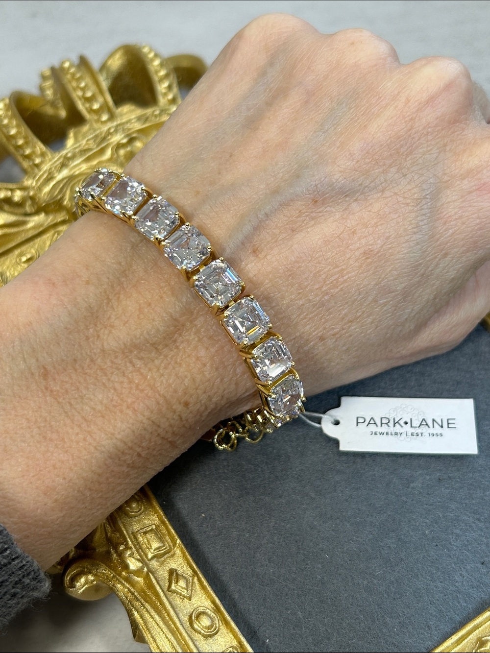 Park Lane Desire Limited Edition Gold-Tone Bracelet with Clear Square Stones